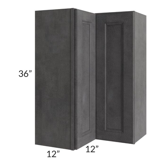 RTA Stone Grey 24" x 36" Easy Reach Corner Wall Cabinet