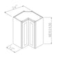 RTA Stone Grey 24" x 36" Easy Reach Corner Wall Cabinet