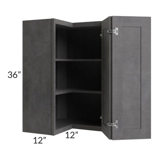 RTA Stone Grey 24" x 36" Easy Reach Corner Wall Cabinet