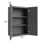 RTA Stone Grey 24" x 36" Wall Cabinet with Glass Door