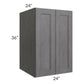 RTA Stone Grey 24" x 36" x 24" Split Pantry Wall Cabinet