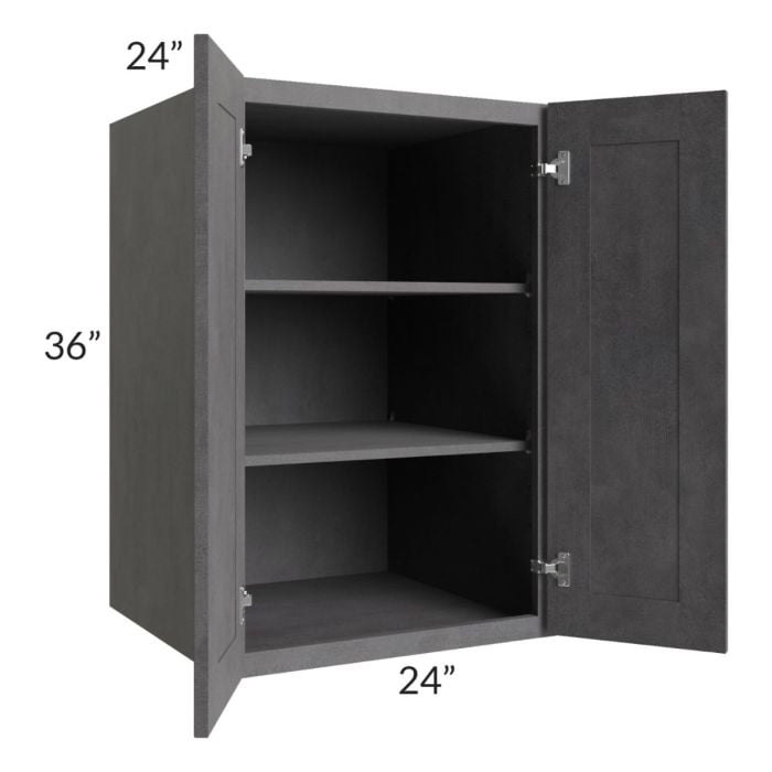 RTA Stone Grey 24" x 36" x 24" Split Pantry Wall Cabinet