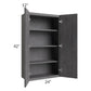 RTA Stone Grey 24" x 42" Wall Cabinet with Glass Door