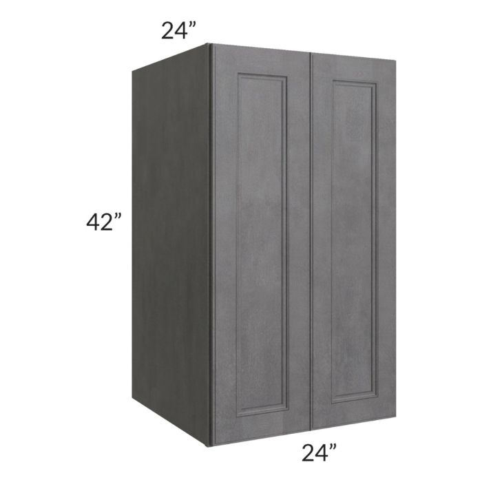 RTA Stone Grey 24" x 42" x 24" Split Pantry Wall Cabinet