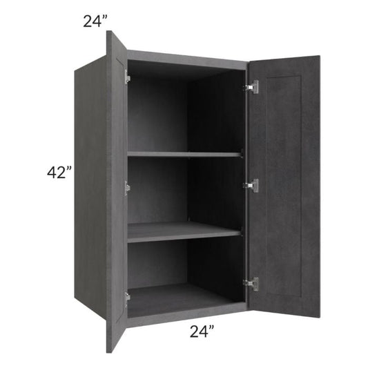 RTA Stone Grey 24" x 42" x 24" Split Pantry Wall Cabinet