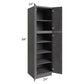 RTA Stone Grey 24" x 84" Utility Cabinet with 1 Decorative End Panel and 1 Roll Out Tray