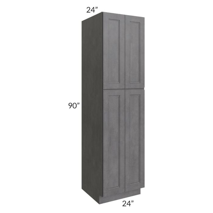 RTA Stone Grey 24" x 90" Utility Cabinet with 1 Roll Out Tray