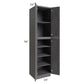 RTA Stone Grey 24" x 96" Utility Cabinet with 1 Roll Out Tray