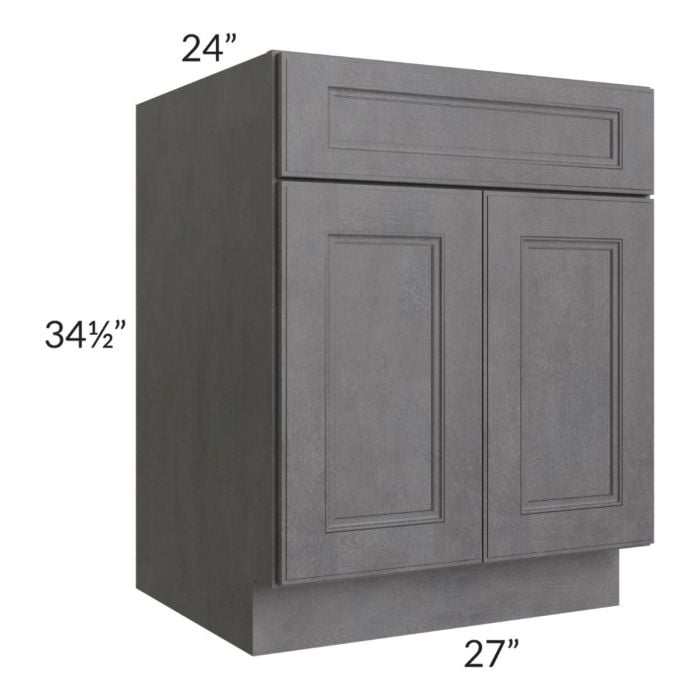 RTA Stone Grey 27" Base Cabinet with 1 Decorative End Panel