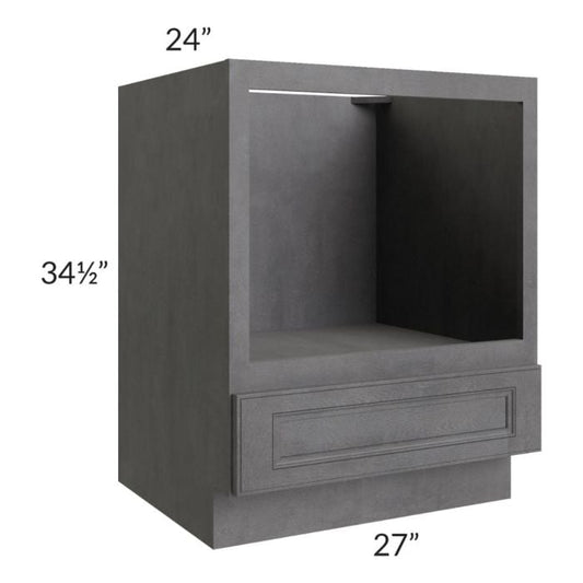 RTA Stone Grey 27" Base Microwave Cabinet with 1 Decorative End Panel