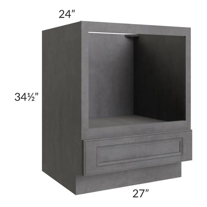 RTA Stone Grey 27" Base Microwave Cabinet with 2 Decorative End Panels