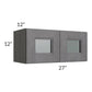 RTA Stone Grey 27" x 12" Decorative Wall Cabinet with Plain Glass