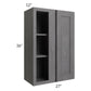 RTA Stone Grey 27" x 36" Blind Corner Wall Cabinet