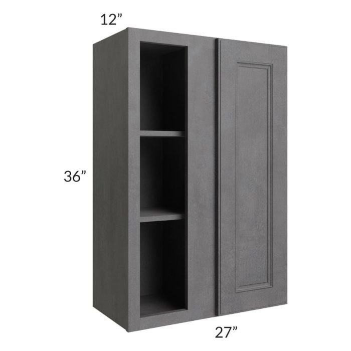 RTA Stone Grey 27" x 36" Blind Corner Wall Cabinet
