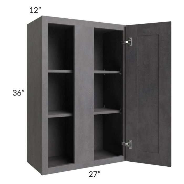 RTA Stone Grey 27" x 36" Blind Corner Wall Cabinet