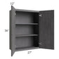 RTA Stone Grey 27" x 36" Wall Cabinet with 1 Decorative End Panel