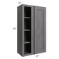 RTA Stone Grey 27" x 42" Blind Corner Wall Cabinet