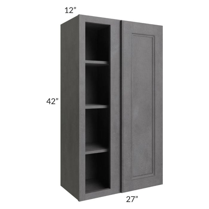 RTA Stone Grey 27" x 42" Blind Corner Wall Cabinet
