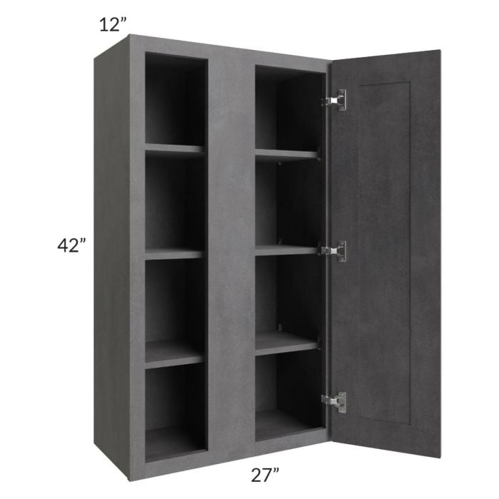 RTA Stone Grey 27" x 42" Blind Corner Wall Cabinet