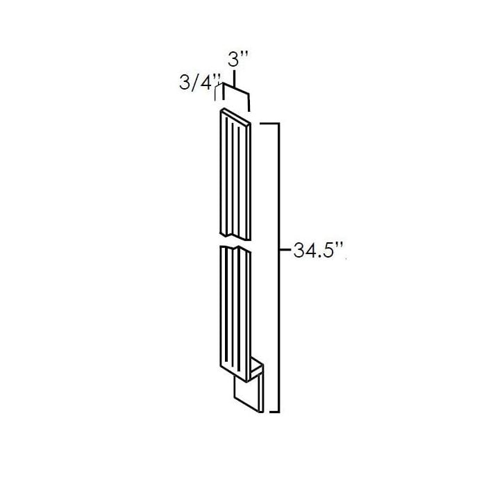 RTA Stone Grey 3" Fluted Base Filler