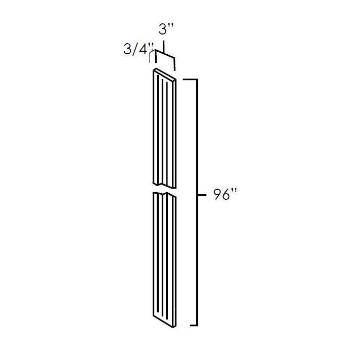 RTA Stone Grey 3" x 96" Fluted Wall Filler