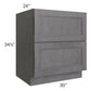 RTA Stone Grey 30" 2-Drawer Base Cabinet