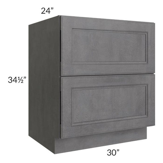 RTA Stone Grey 30" 2-Drawer Base Cabinet