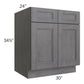 RTA Stone Grey 30" Base Cabinet with 1 Roll Out Tray