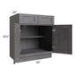 RTA Stone Grey 30" Base Cabinet with 2 Decorative End Panels