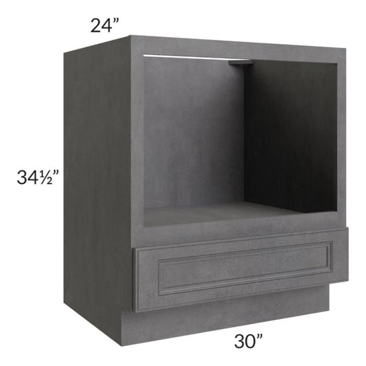 RTA Stone Grey 30" Base Microwave Cabinet with 2 Decorative End Panels