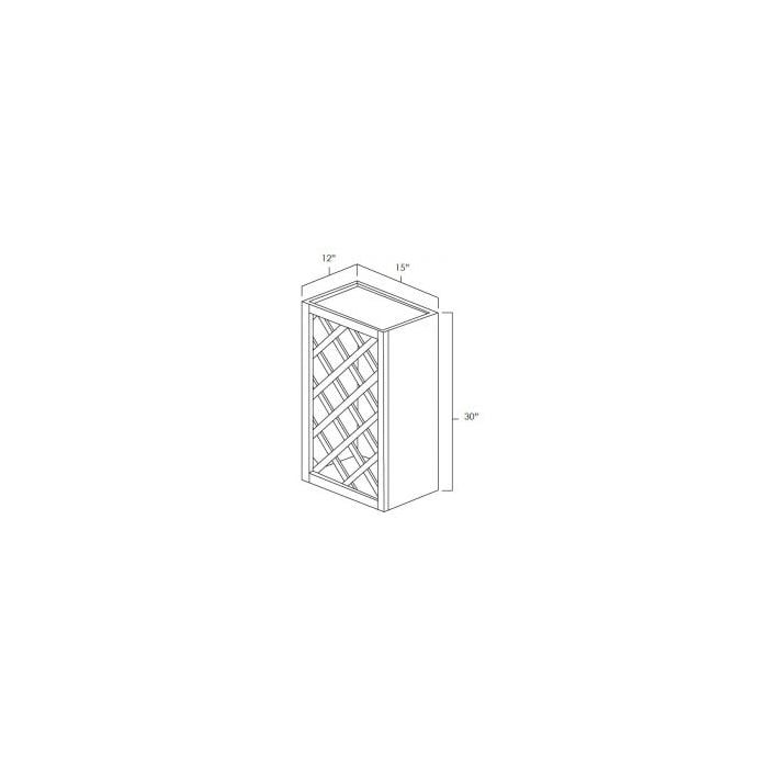 RTA Stone Grey 30" x 15" Lattice Wine Rack