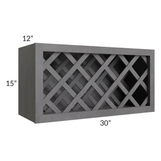 RTA Stone Grey 30" x 15" Lattice Wine Rack