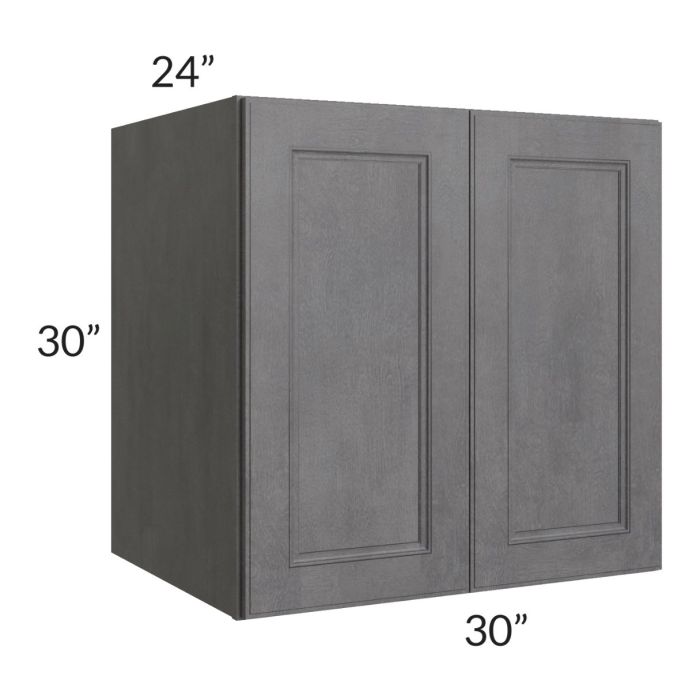 RTA Stone Grey 30" x 30" x 24" Split Pantry Wall Cabinet