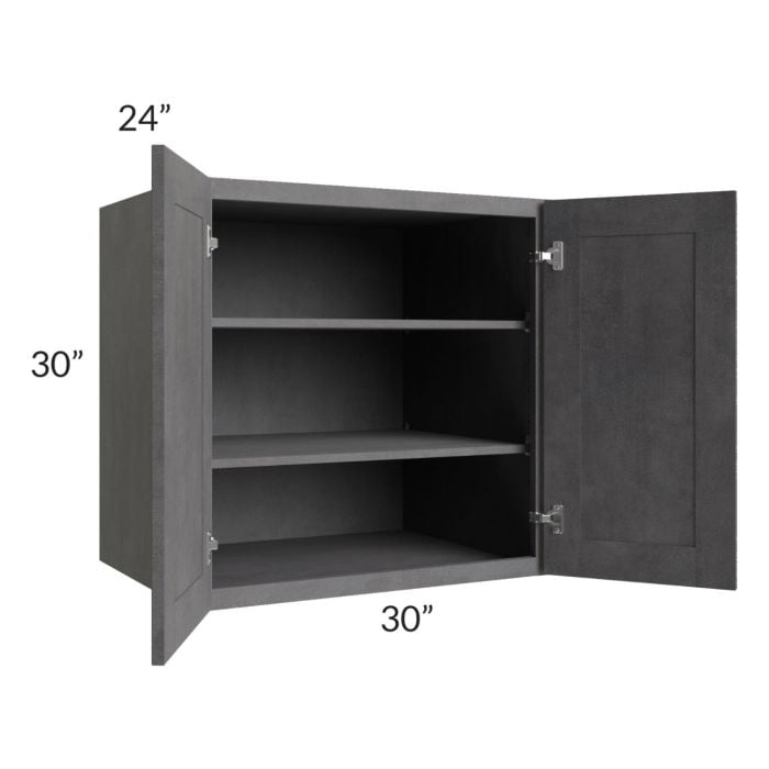 RTA Stone Grey 30" x 30" x 24" Split Pantry Wall Cabinet