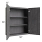 RTA Stone Grey 30" x 36" Wall Cabinet with Glass Door