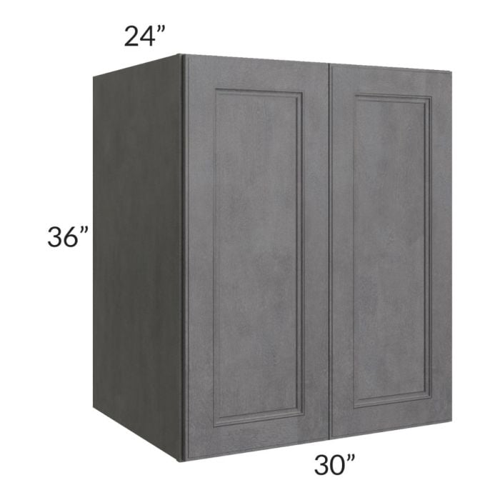 RTA Stone Grey 30" x 36" x 24" Split Pantry Wall Cabinet