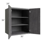 RTA Stone Grey 30" x 36" x 24" Split Pantry Wall Cabinet