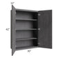 RTA Stone Grey 30" x 42" Wall Cabinet with 2 Decorative End Panels