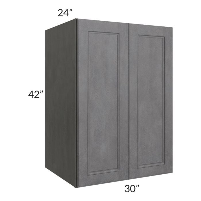 RTA Stone Grey 30" x 42" x 24" Split Pantry Wall Cabinet