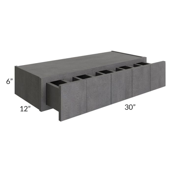 RTA Stone Grey 30" x 6" Spice Drawer Wall Cabinet