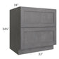 RTA Stone Grey 33" 2-Drawer Base Cabinet