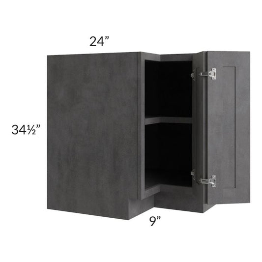 RTA Stone Grey 33" Easy Reach Corner Base Cabinet with 1 Decorative End Panel