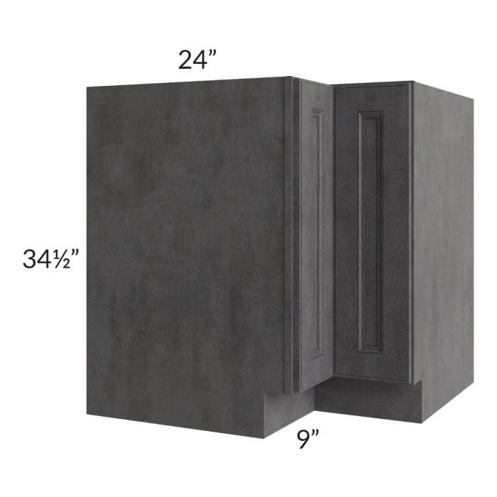 RTA Stone Grey 33" Easy Reach Corner Base Cabinet with 2 Decorative End Panels