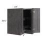 RTA Stone Grey 33" Lazy Susan Corner Base with 2 Plastic Baskets