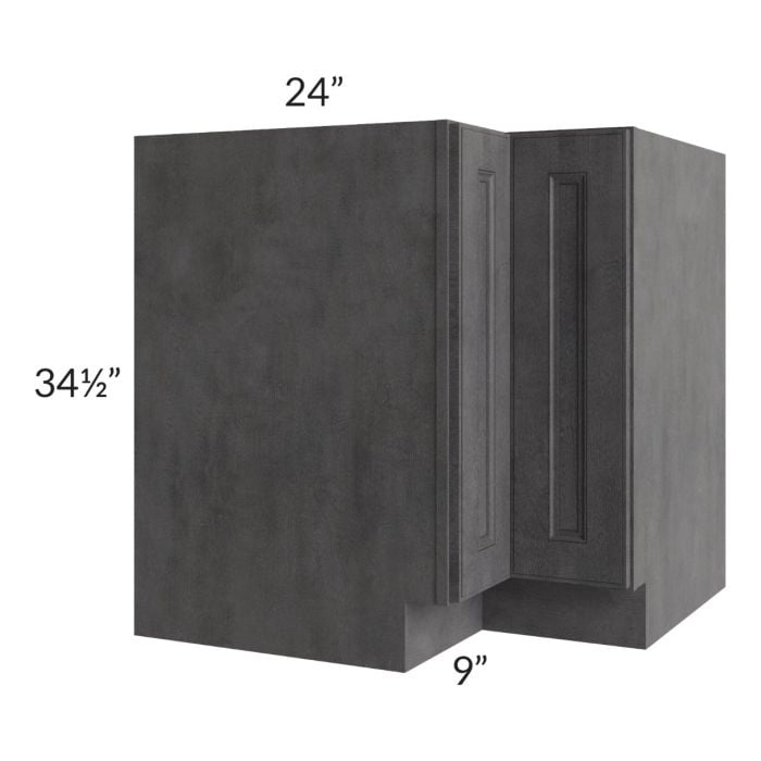 RTA Stone Grey 33" Lazy Susan Corner Base with Stainless Steel Baskets