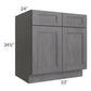RTA Stone Grey 33" Sink Base with 2 Decorative End Panels