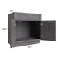 RTA Stone Grey 33" Sink Base with 2 Decorative End Panels