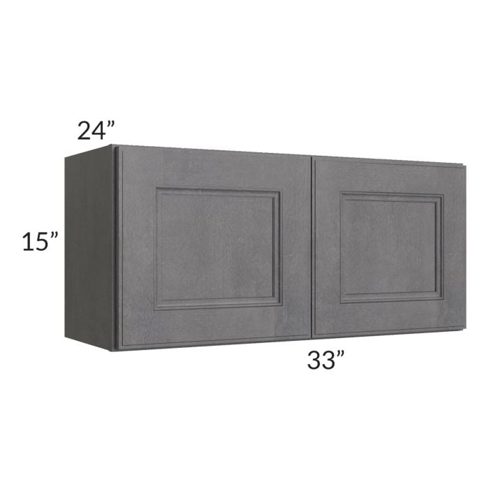 RTA Stone Grey 33" x 15" x 24" Refrigerator Wall Cabinet