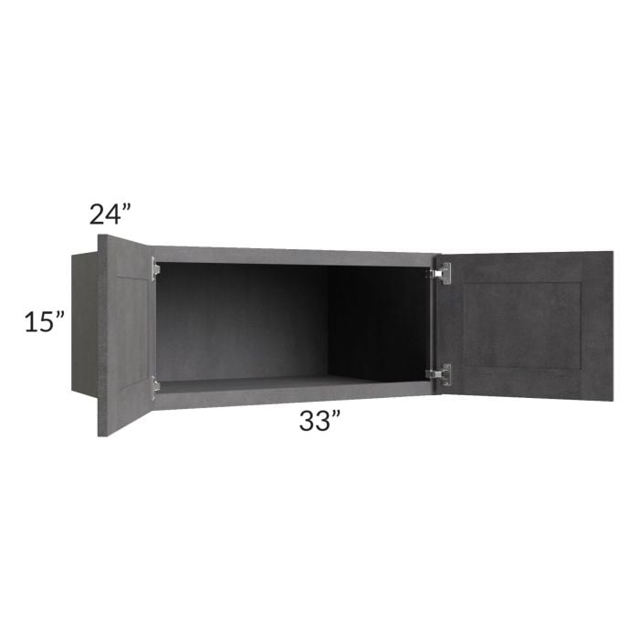 RTA Stone Grey 33" x 15" x 24" Refrigerator Wall Cabinet