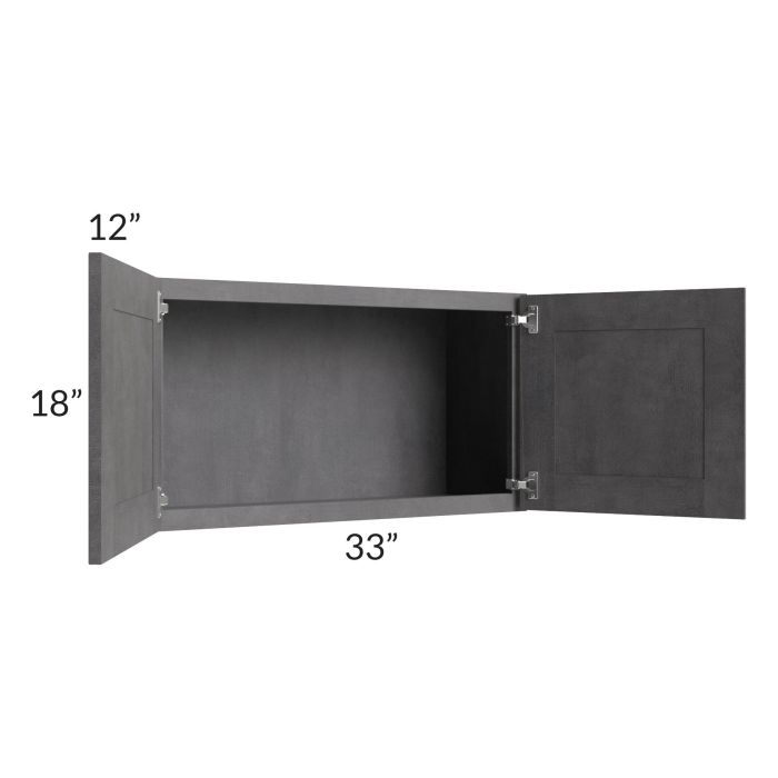 RTA Stone Grey 33" x 18" Wall Cabinet